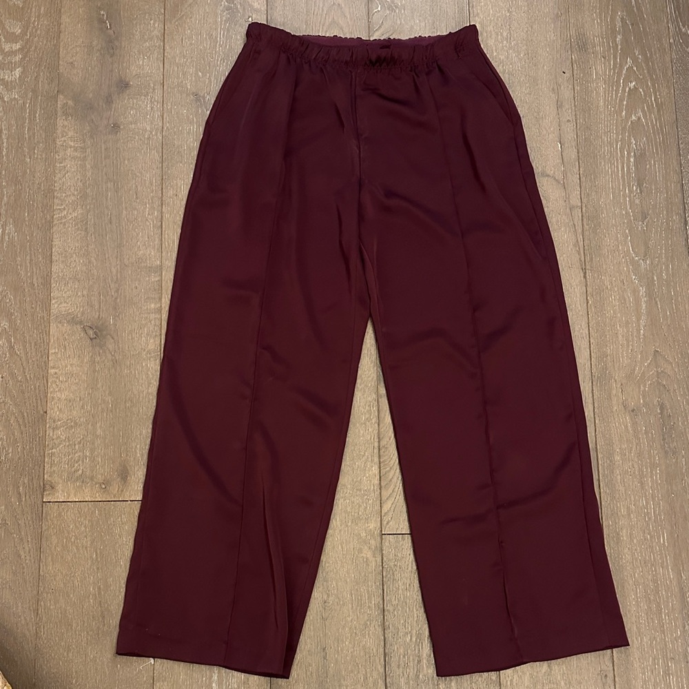 GAP Mid Rise Recycled Satin Seamed Pants
